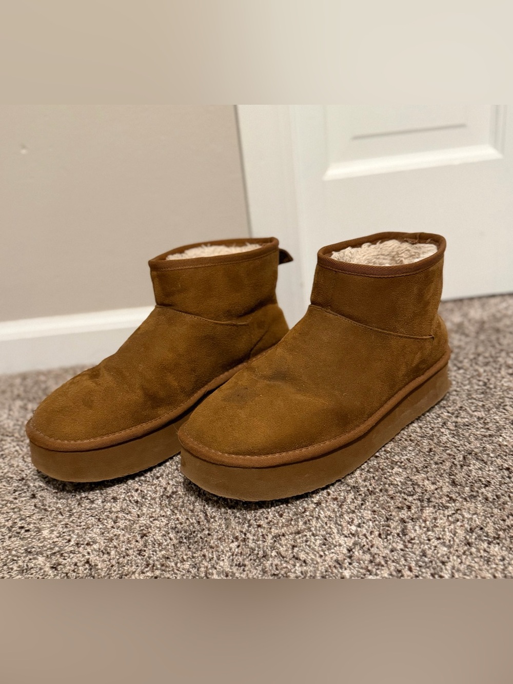 Winter Boots for Women Cozy Plush Line Suede Boot